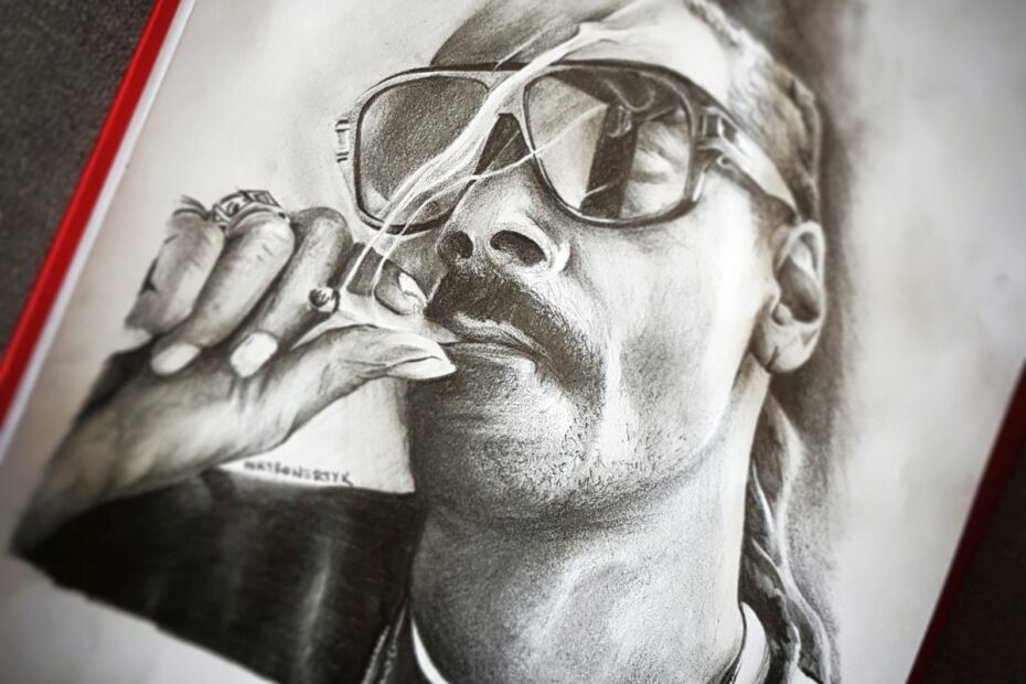 InkTrowertyk- tatuaż Garwolin - szkic Snoop Dogg - chill out